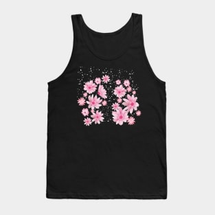 Cherry Blossoms In Snow_Pink Background Tank Top